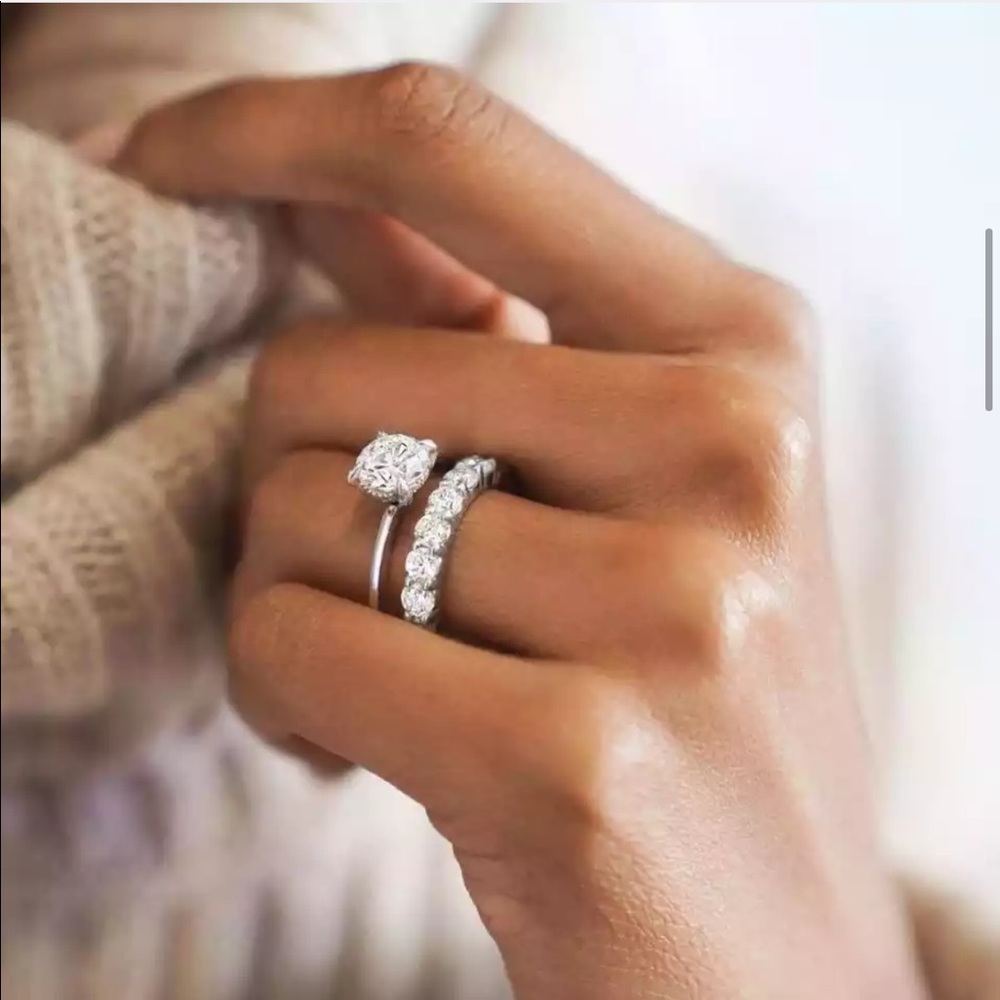 New Arrival 925 Sterling Silver 2 Pieces Wedding Engagement Rings